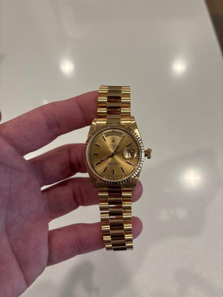 Rolex | Day-Date | 18238 | Yellow gold | 36 mm | Yellow gold | Champagne | Automatic