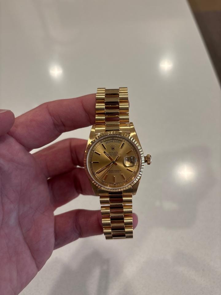 Rolex | Day-Date | 18238 | Yellow gold | 36 mm | Yellow gold | Champagne | Automatic