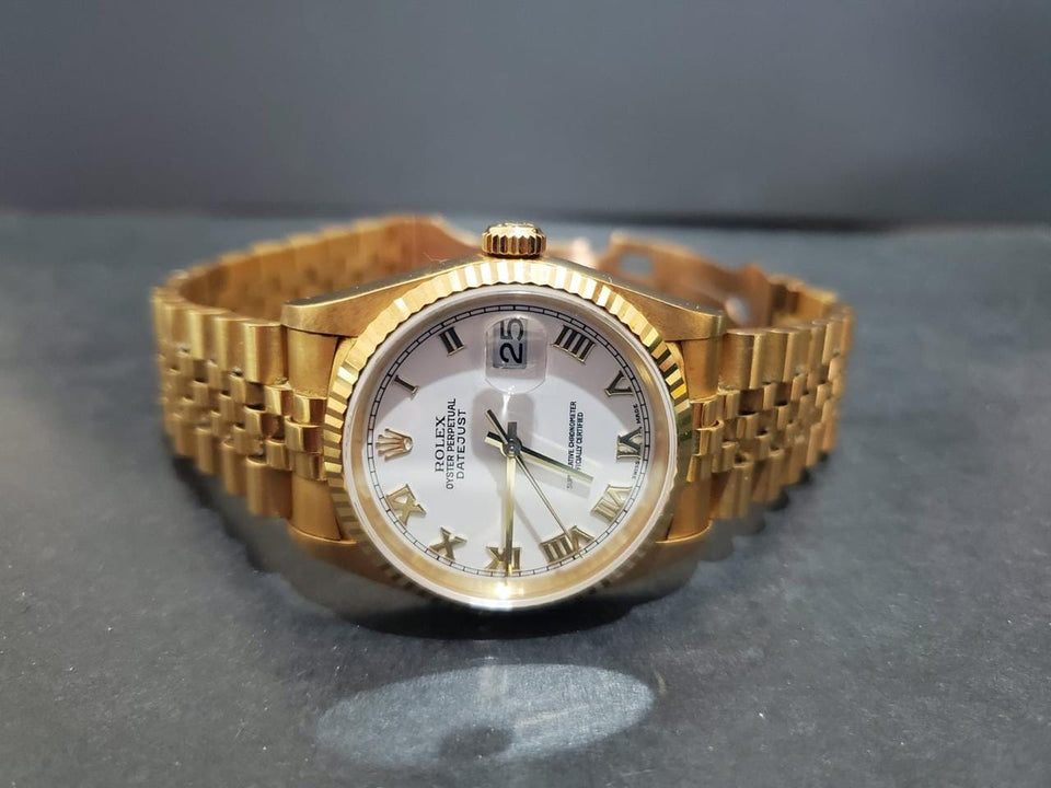 Rolex | Datejust | 16238 | Yellow gold | 36 mm | Yellow gold | White | Automatic