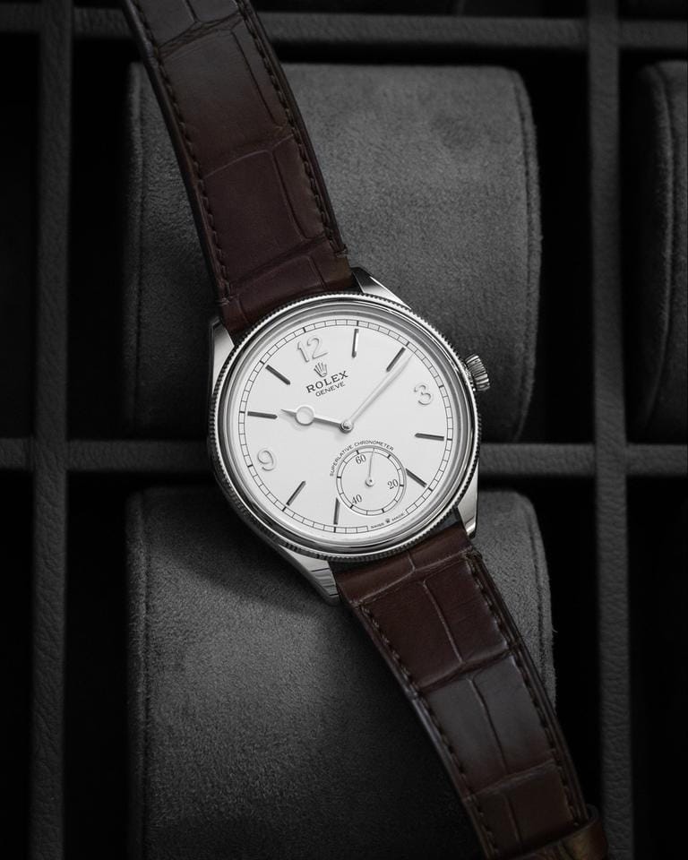 Rolex | 1908 | 52509 | White gold | 39 mm | Leather | White