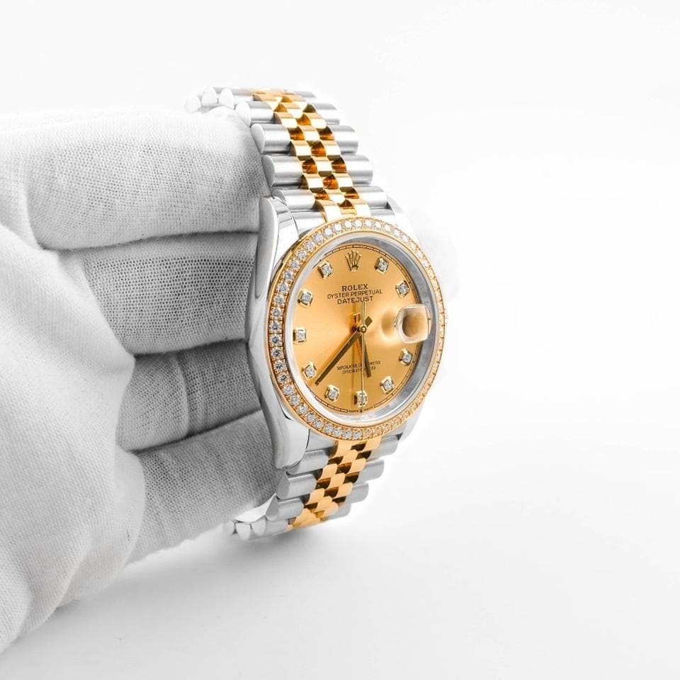 Rolex | Datejust | 126283RBR | Yellow gold | 36 mm | Steel | Champagne | Automatic
