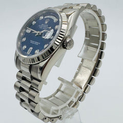 Rolex | Day-Date | 118239 | White gold | 36 x 43 mm | White gold | Blue | Automatic