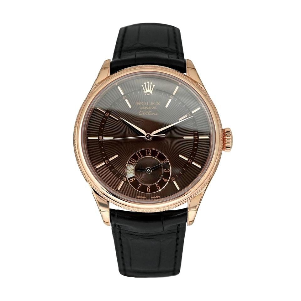Rolex | Cellini | 50525 | Rose gold | 39 mm | Calf skin | Brown | Automatic
