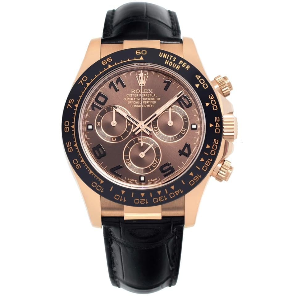 Rolex | Daytona | 116515ln | Rose gold | 40 mm | Crocodile skin | Brown | Automatic