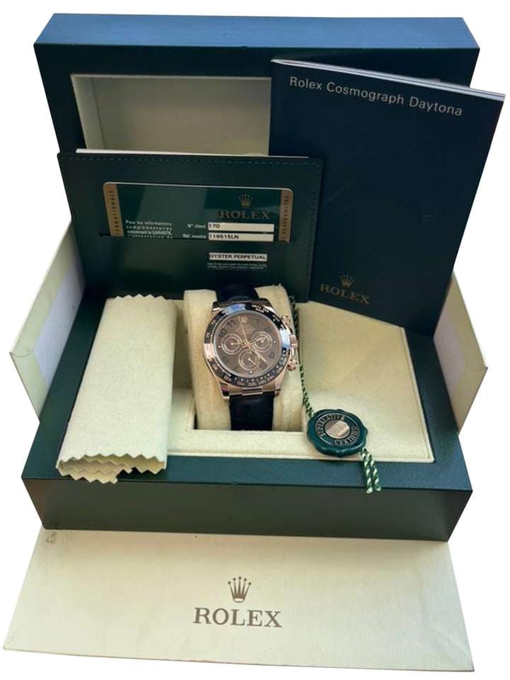 Rolex | Daytona | 116515ln | Rose gold | 40 mm | Crocodile skin | Brown | Automatic