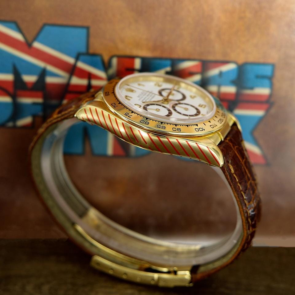Rolex | Daytona | 16518 | Yellow gold | 40 mm | Crocodile skin | White | Automatic