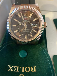 Rolex | Sky-Dweller | 326235-0002 | Rose gold | 42 mm | Rubber | Brown | Automatic
