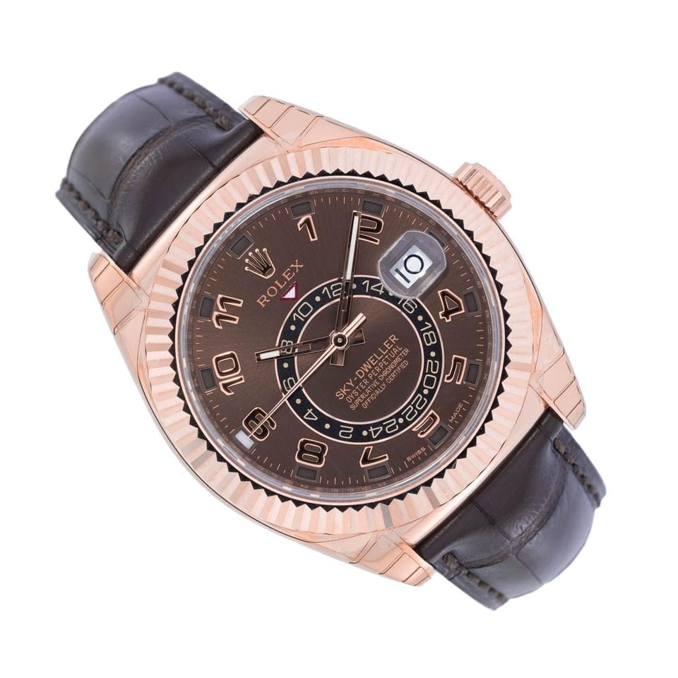 Rolex | Sky-Dweller | 326135 | Rose gold | 42 mm | Leather | Brown | Automatic