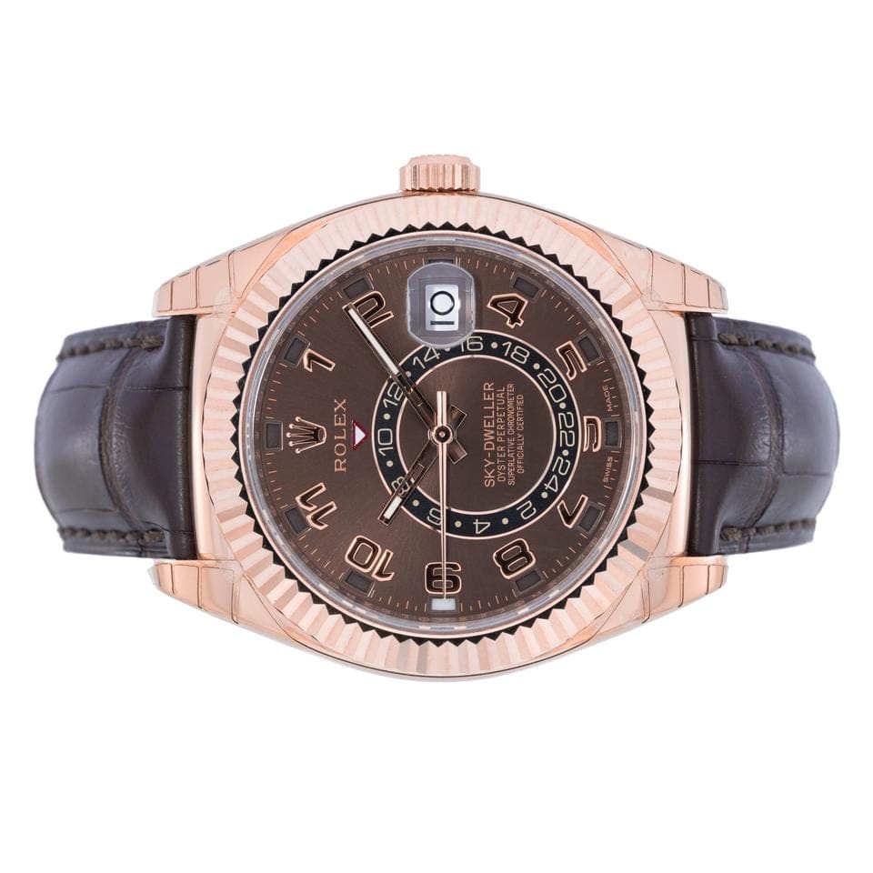 Rolex | Sky-Dweller | 326135 | Rose gold | 42 mm | Leather | Brown | Automatic