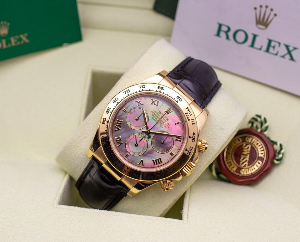 Rolex | Daytona | 116518 | Yellow gold | 40 mm | Leather | Mother of pearl | Automatic
