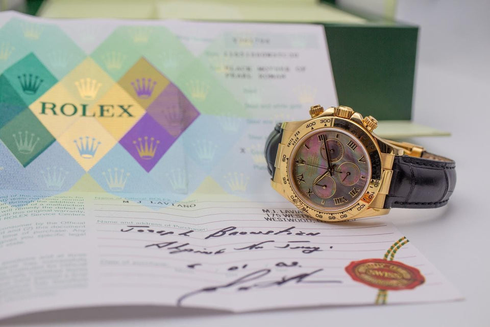 Rolex | Daytona | 116518 | Yellow gold | 40 mm | Leather | Mother of pearl | Automatic