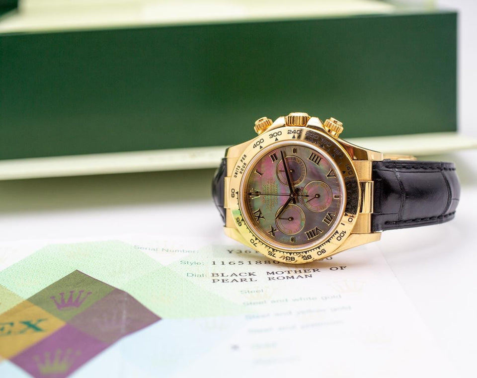 Rolex | Daytona | 116518 | Yellow gold | 40 mm | Leather | Mother of pearl | Automatic