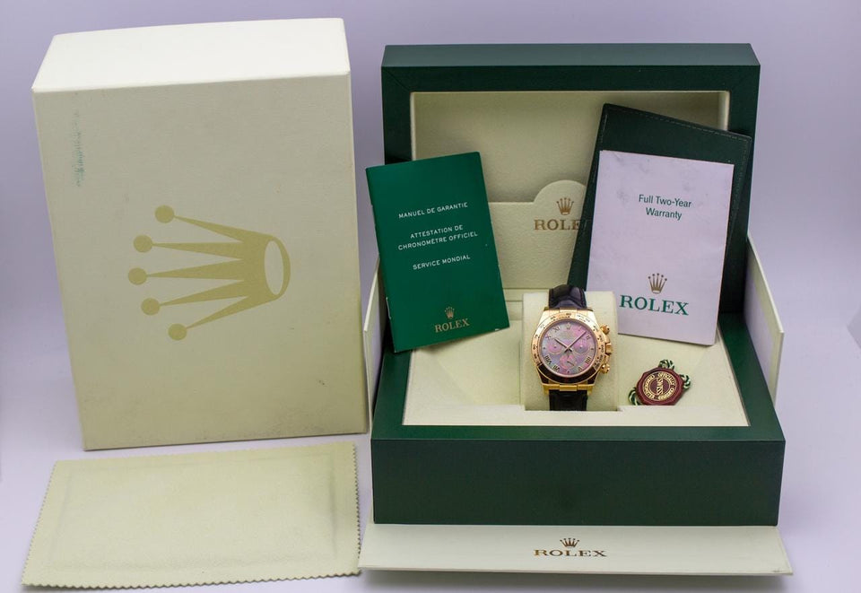 Rolex | Daytona | 116518 | Yellow gold | 40 mm | Leather | Mother of pearl | Automatic