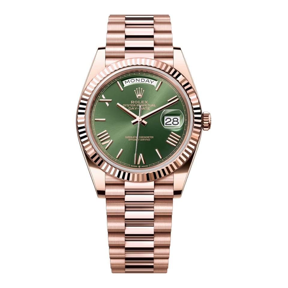 Rolex | Day-Date | 228235-0025 | 40 mm | Rose gold | Green | Automatic