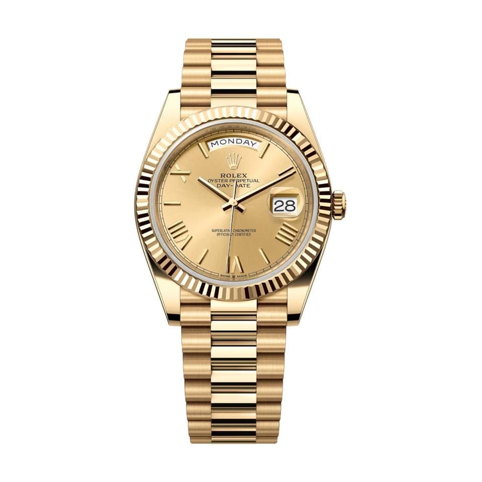 Rolex | Day-Date | 228238-0006 | 40 mm | Yellow gold | Champagne | Automatic