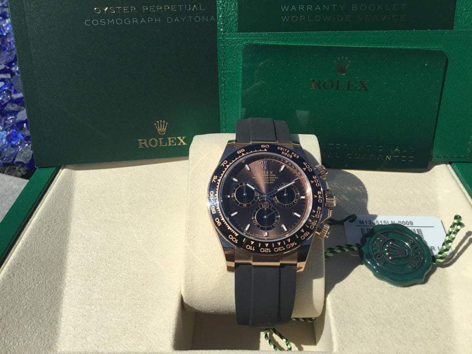 Rolex | Daytona | 126515LN | Rose gold | 40 mm | Rubber | Brown | Automatic