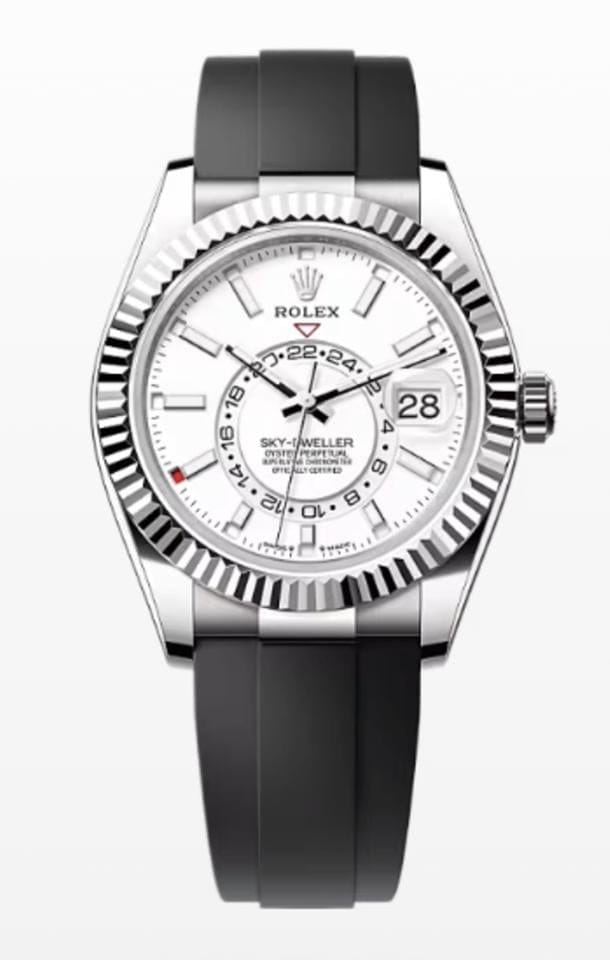 Rolex | Sky-Dweller | 336239 | White gold | 42 mm | Rubber | White | Automatic