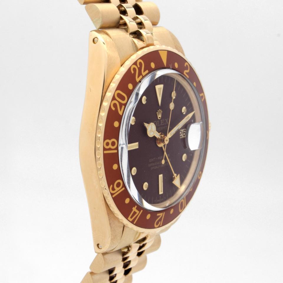 Rolex | GMT-Master | 1675 | Yellow gold | 40 mm | Steel | Brown | Automatic