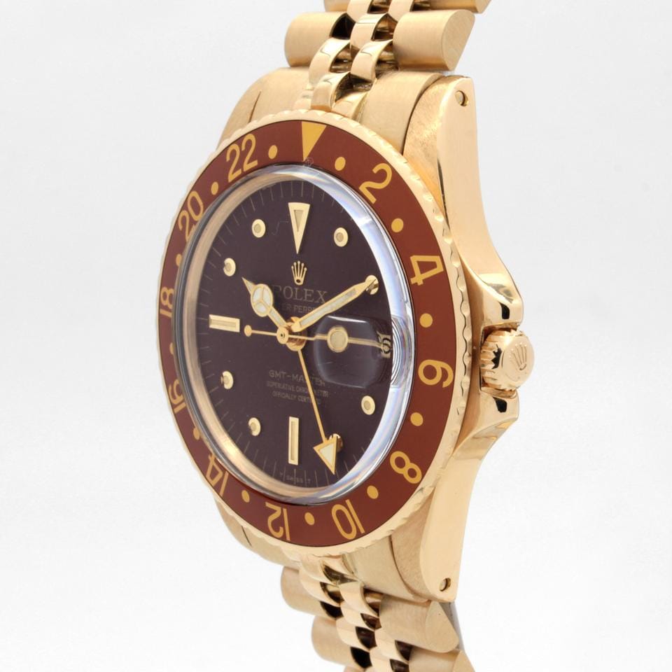 Rolex | GMT-Master | 1675 | Yellow gold | 40 mm | Steel | Brown | Automatic
