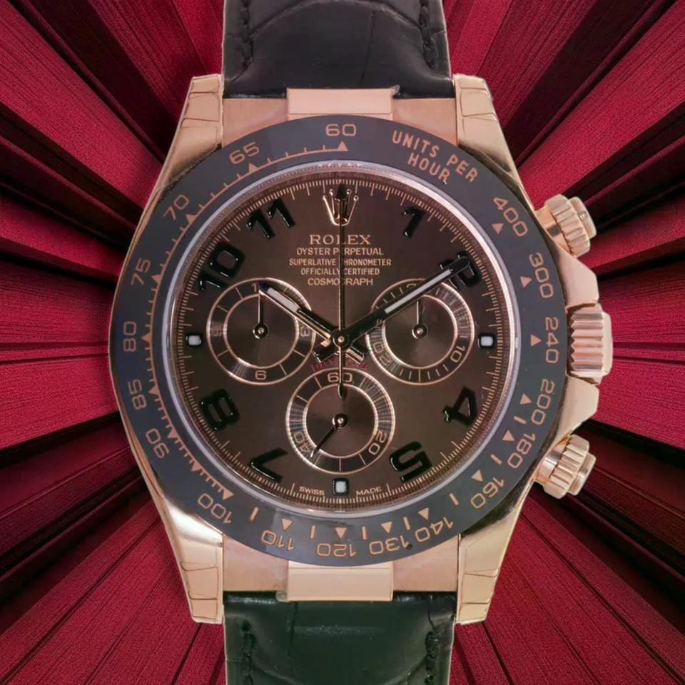 Rolex | Daytona | 116515LN | Rose gold | 40 mm | Crocodile skin | Automatic