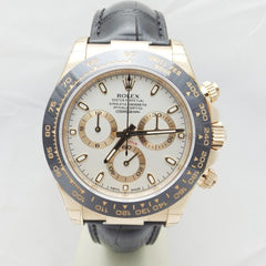 Rolex | Daytona | 116515ln | Rose gold | 40 mm | Leather | White | Automatic