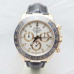 Rolex | Daytona | 116515ln | Rose gold | 40 mm | Leather | White | Automatic