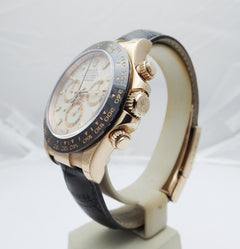 Rolex | Daytona | 116515ln | Rose gold | 40 mm | Leather | White | Automatic