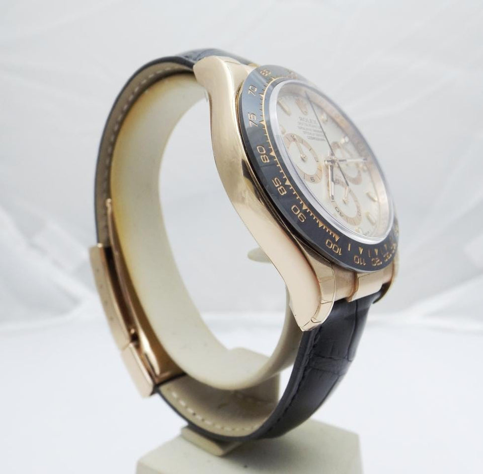 Rolex | Daytona | 116515ln | Rose gold | 40 mm | Leather | White | Automatic