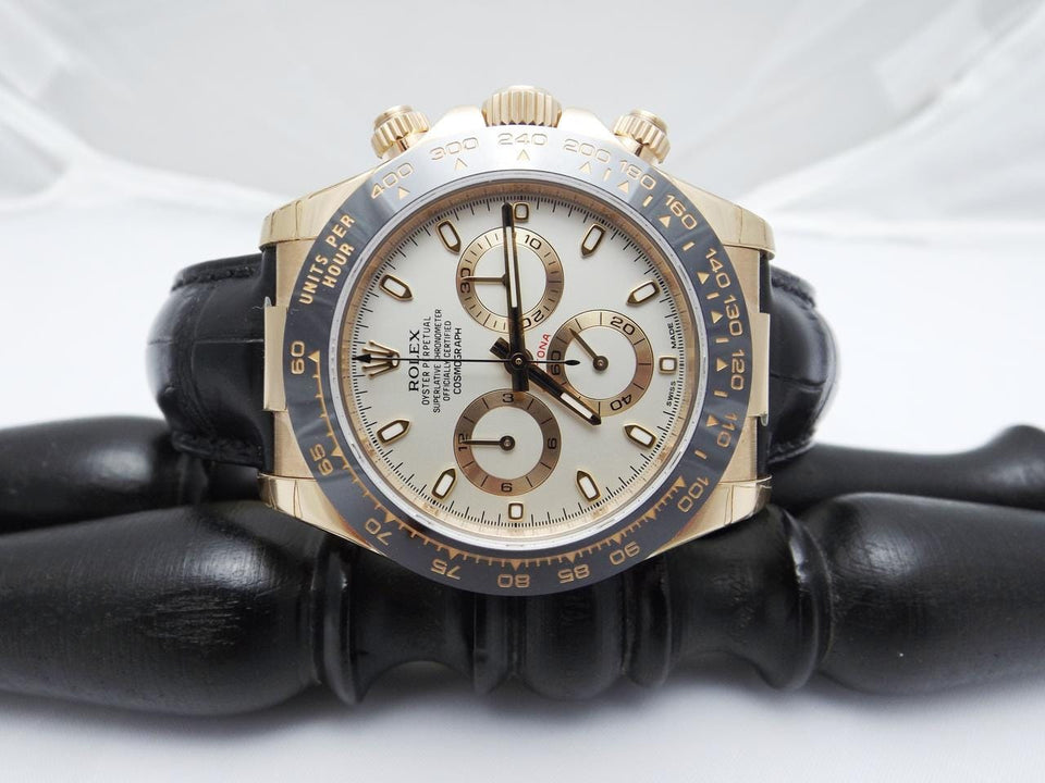 Rolex | Daytona | 116515ln | Rose gold | 40 mm | Leather | White | Automatic