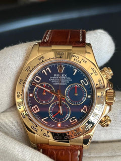 Rolex | Daytona | 116518 | Yellow gold | 40 mm | Blue | Automatic