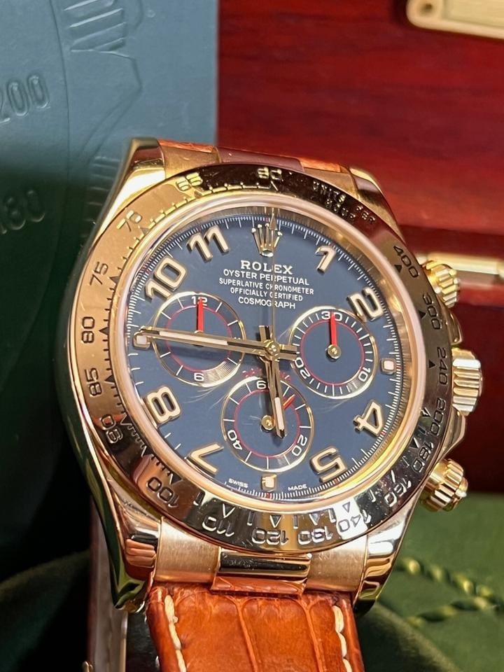 Rolex | Daytona | 116518 | Yellow gold | 40 mm | Blue | Automatic