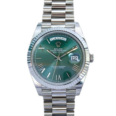 Rolex | Day-Date | 228239-0007 | White gold | 40 mm | White gold | Blue | Automatic
