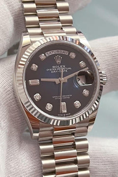Rolex | Day-Date | 128239 | White gold | 36 mm | White gold | Blue | Automatic