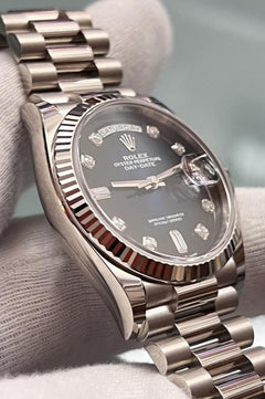 Rolex | Day-Date | 128239 | White gold | 36 mm | White gold | Blue | Automatic