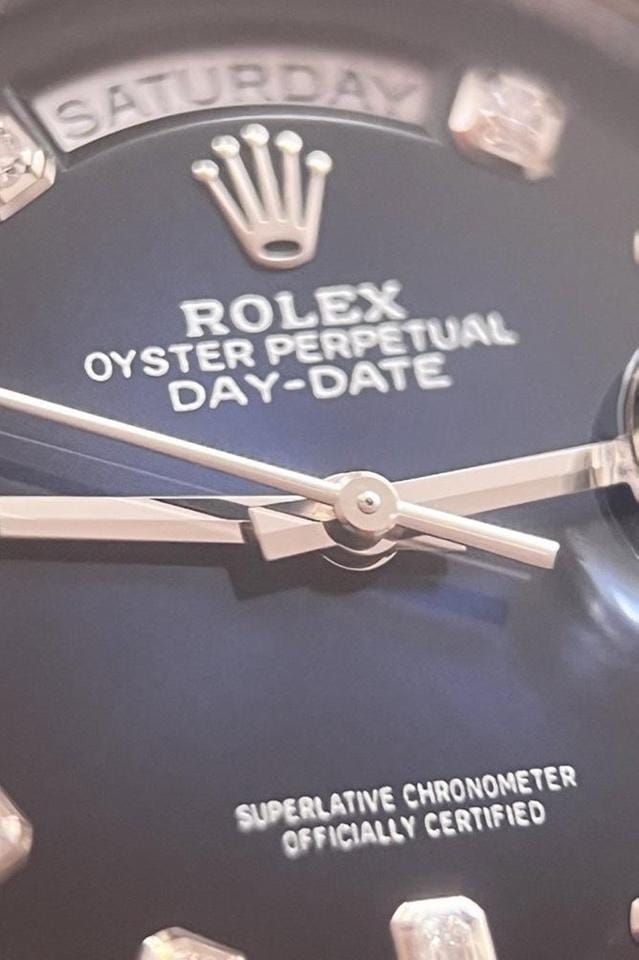 Rolex | Day-Date | 128239 | White gold | 36 mm | White gold | Blue | Automatic