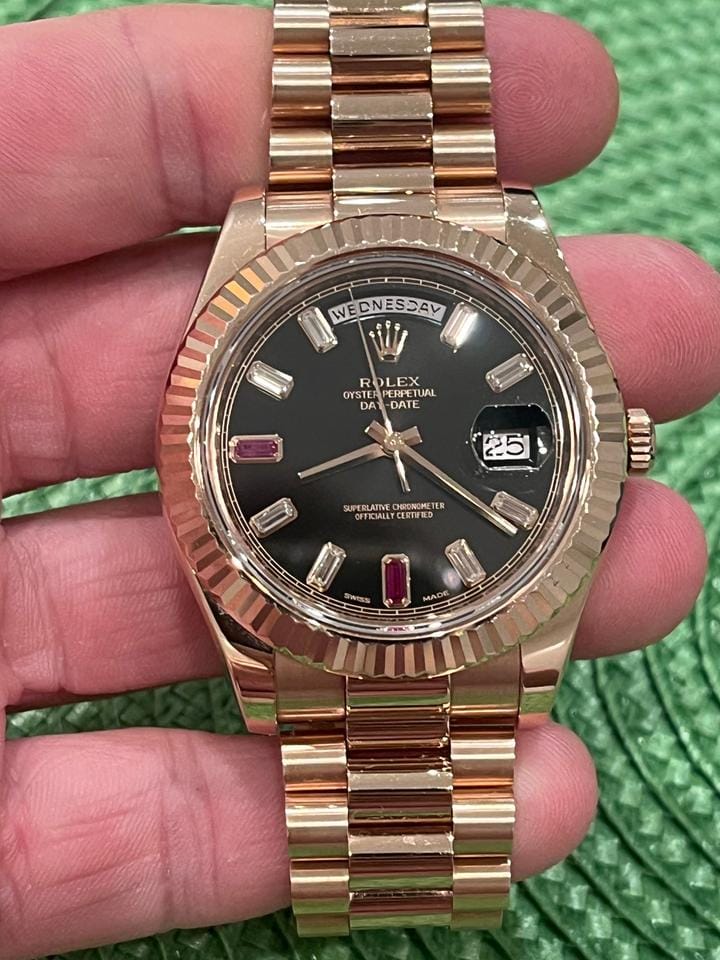 Rolex | Day-Date | 218235 | Red gold | 41 x 49 mm | Rose gold | Pink | Automatic