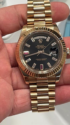 Rolex | Day-Date | 218235 | Red gold | 41 x 49 mm | Rose gold | Pink | Automatic