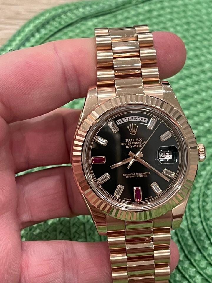 Rolex | Day-Date | 218235 | Red gold | 41 x 49 mm | Rose gold | Pink | Automatic