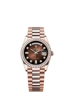 Rolex | Day-Date | 128345RBR | Rose gold | 36 x 43 mm | Rose gold | Brown | Automatic