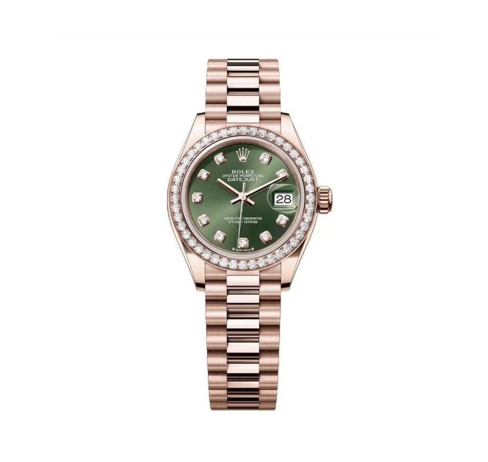 Rolex | Datejust | 279135RBR | Rose gold | 28 mm | Rose gold | Green | Automatic