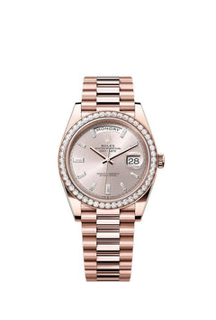 Rolex | Day-Date | 228345RBR | Rose gold | 40 x 48 mm | Rose gold | Silver | Automatic