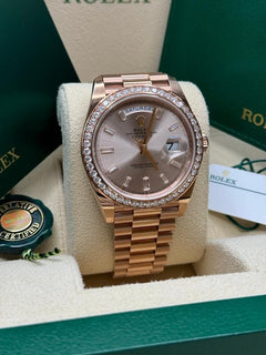Rolex | Day-Date | 228345RBR | Rose gold | 40 x 48 mm | Rose gold | Pink | Automatic
