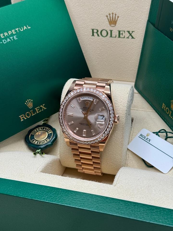 Rolex | Day-Date | 228345RBR | Rose gold | 40 x 48 mm | Rose gold | Pink | Automatic