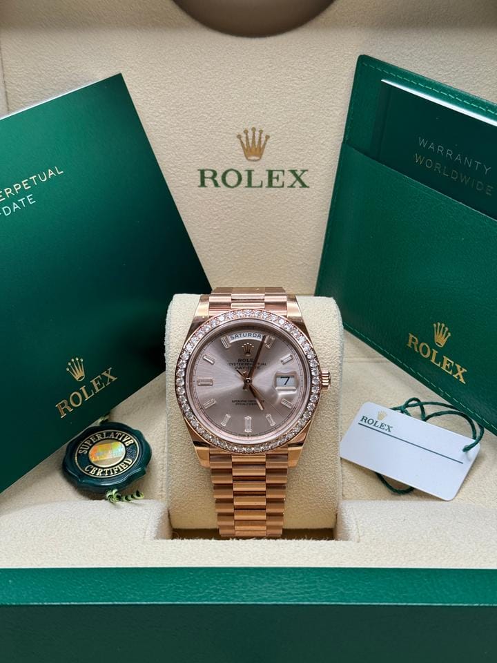 Rolex | Day-Date | 228345RBR | Rose gold | 40 x 48 mm | Rose gold | Pink | Automatic