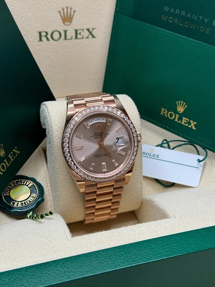 Rolex | Day-Date | 228345RBR | Rose gold | 40 x 48 mm | Rose gold | Pink | Automatic