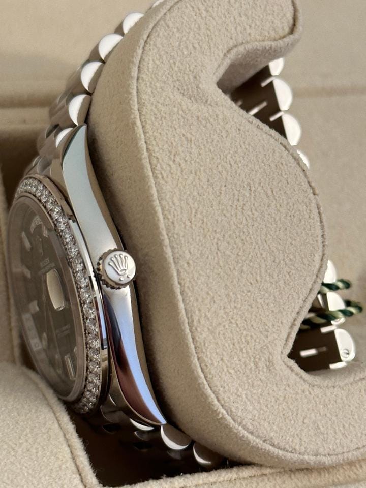 Rolex | Day-Date | 228349RBR | White gold | 40 mm | White gold | Black | Automatic
