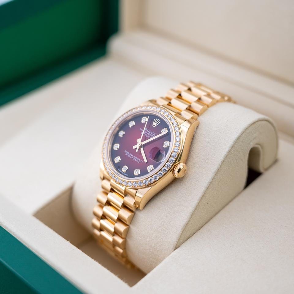 Rolex | Datejust | 278288RBR | Yellow gold | 31 mm | Yellow gold | Red | Automatic