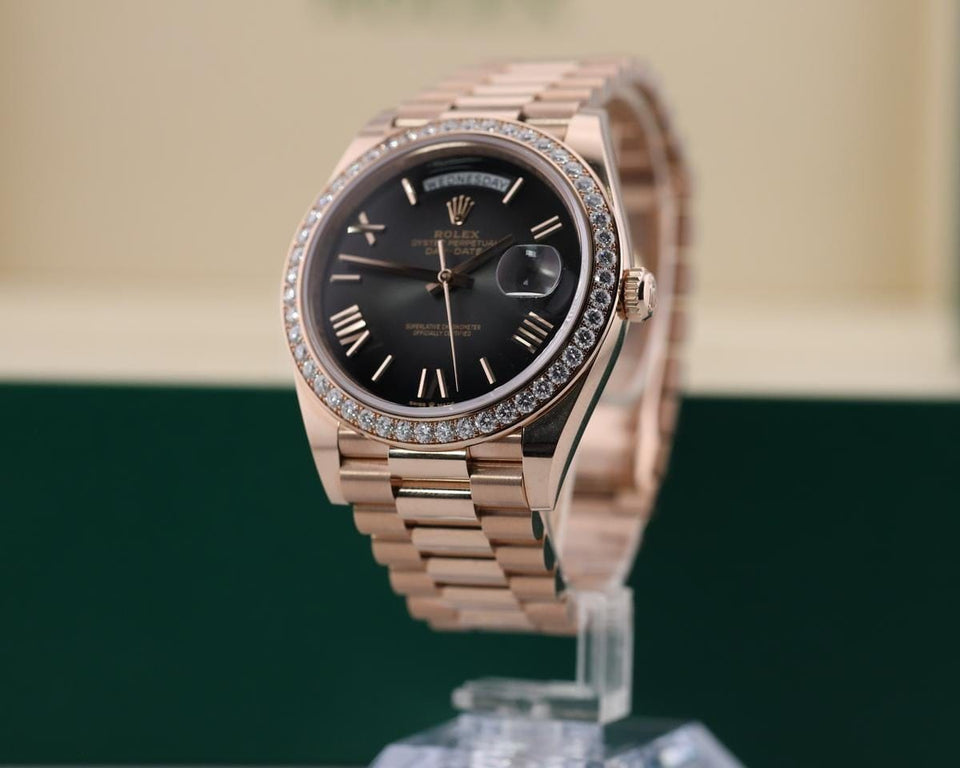 Rolex | Day-Date | 228345RBR | Red gold | 40 x 48 mm | Rose gold | Brown | Automatic