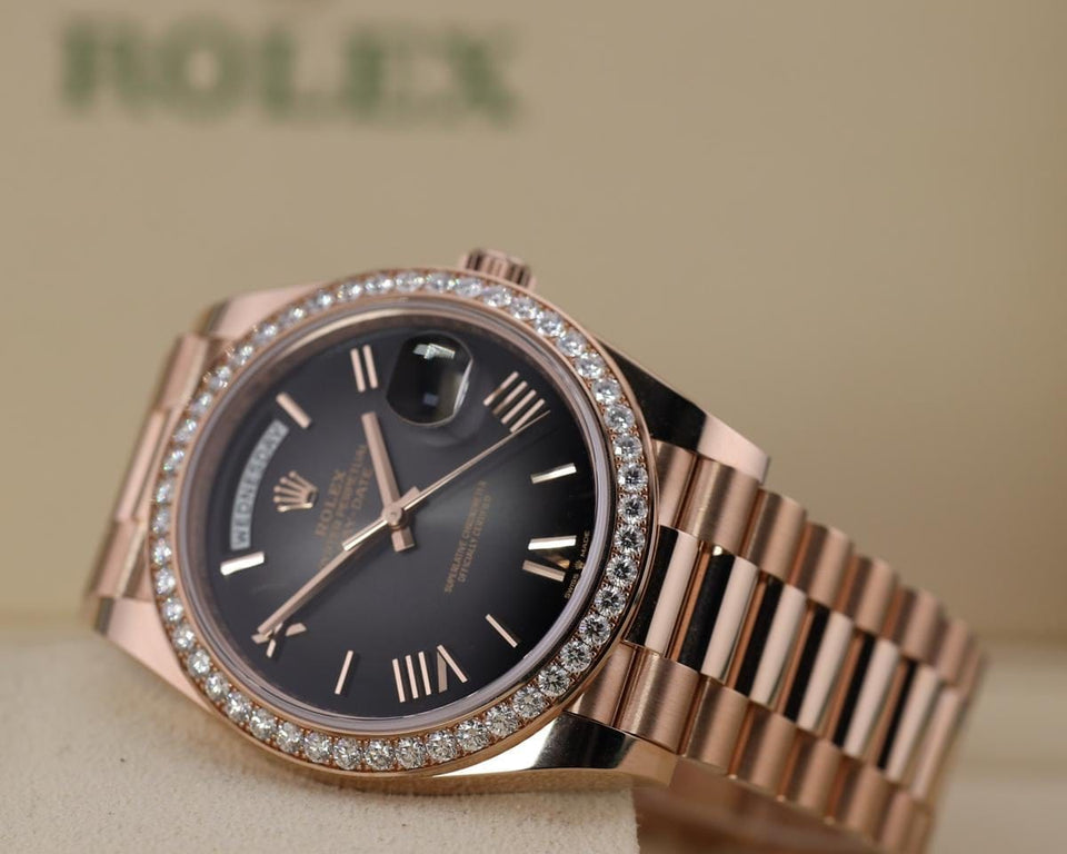 Rolex | Day-Date | 228345RBR | Red gold | 40 x 48 mm | Rose gold | Brown | Automatic