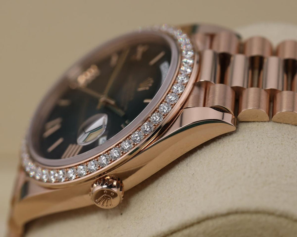 Rolex | Day-Date | 228345RBR | Red gold | 40 x 48 mm | Rose gold | Brown | Automatic